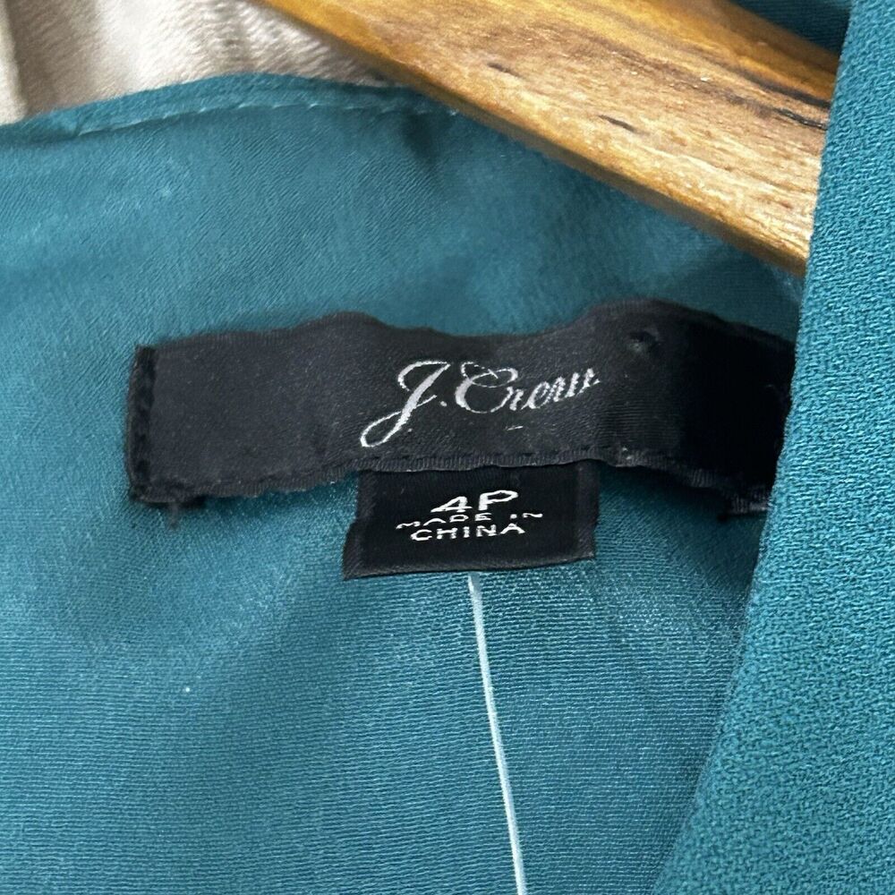J. Crew Dress Womens 4 Green Foggia Crepe Pleated Sleeves Cocktail NWT $170 - Picture 11 of 11